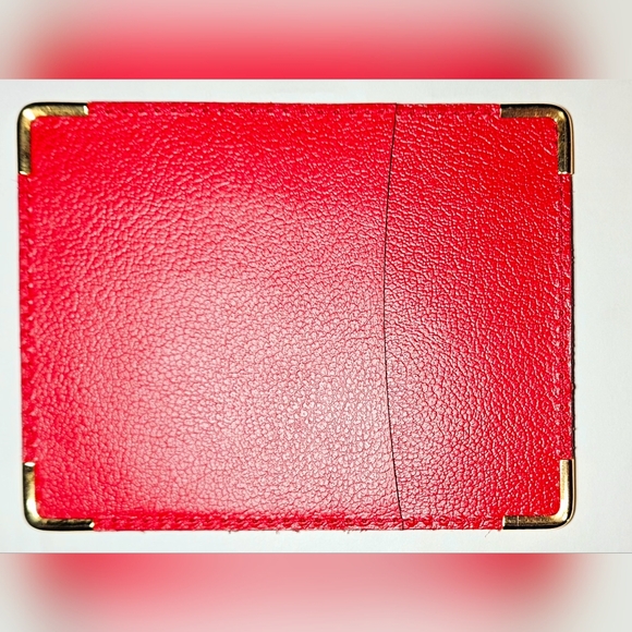 Rolex Vintage Calfskin Leather Card Wallet 3 Slot Red Gold Document Receipt ID - Picture 3 of 12